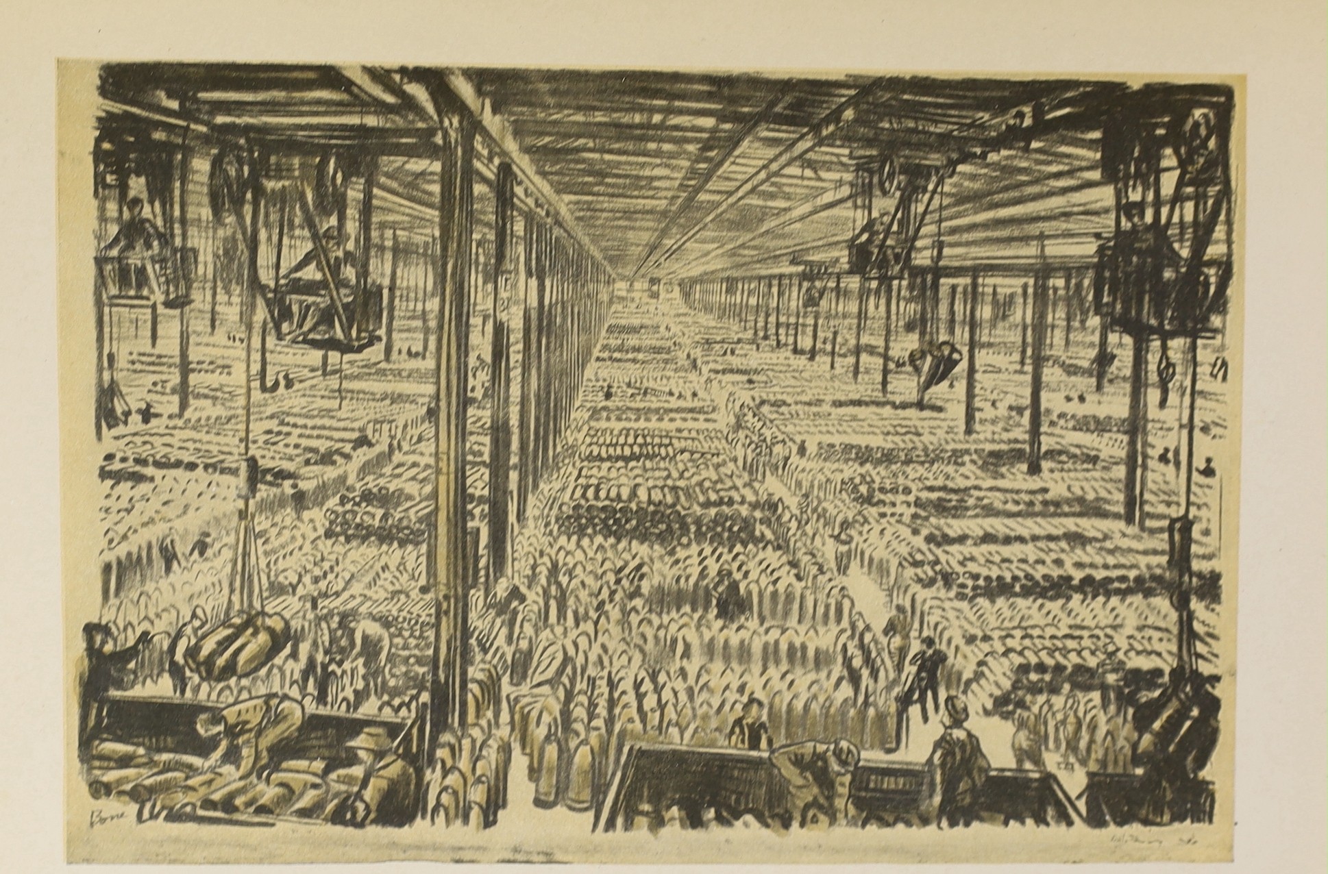 Bone, Muirhead (illustrator) - The Western Front. illus. throughout with many plates (some coloured) & text illus.; contemp. half morocco & cloth, folio 1917